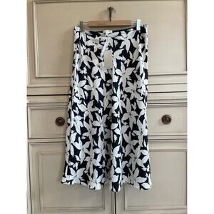 Joie Brystal High Waist MIDI Floral Black White Skirt NWT $248 Lined‎ Size 10
